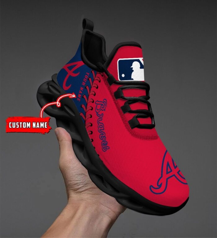 USA MLB Atlanta Braves Max Soul Sneaker Custom Name 87K2023