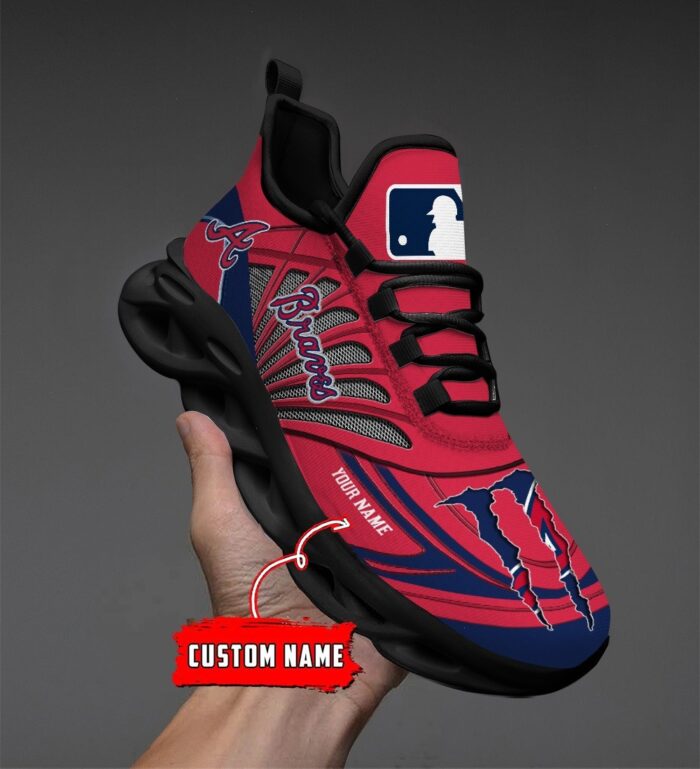 USA MLB Atlanta Braves Max Soul Sneaker Custom Name 88K2023