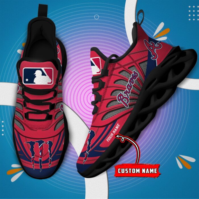 USA MLB Atlanta Braves Max Soul Sneaker Custom Name 88K2023