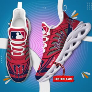 USA MLB Atlanta Braves Max Soul Sneaker Custom Name 88K2023