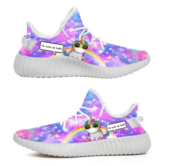 Unicorn I Am Cute As Hell Yeezy Boost Shoes Sport Sneakers Yeezy Shoes