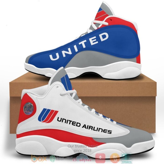 United Airlines Logo Bassic Kd Air Jordan 13 Sneaker Shoes