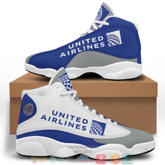 United Airlines Logo Bassic Kd2 Air Jordan 13 Sneaker Shoes