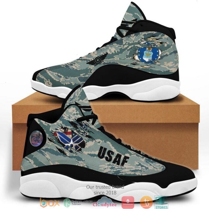 Us Air Force Camo Big Logo Air Jordan 13 Sneaker Shoes