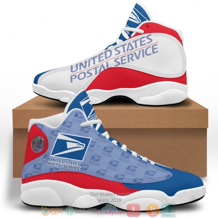 Usps United States Postal Service Logo Pattern Air Jordan 13 Sneaker Shoes