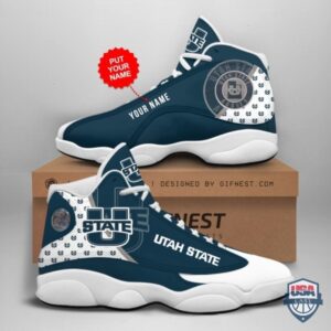 Utah State Aggies Air Jordan 13 Custom Name Personalized Shoes