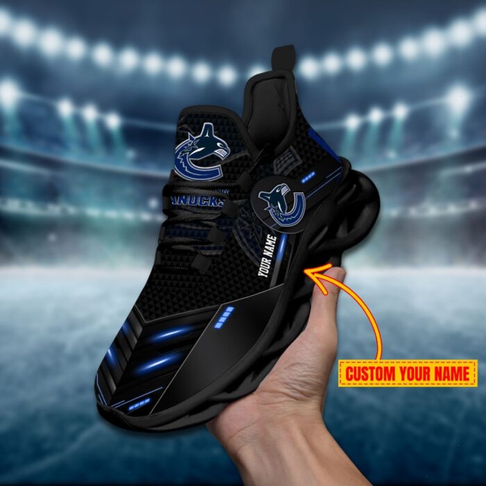 Vancouver Canucks Personalized NHL Sport Black Max Soul Shoes