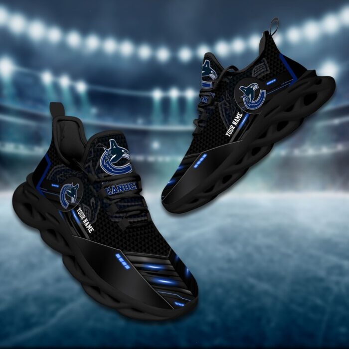 Vancouver Canucks Personalized NHL Sport Black Max Soul Shoes