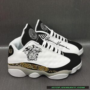 Versace Black And White Air Jordan 13 Shoes