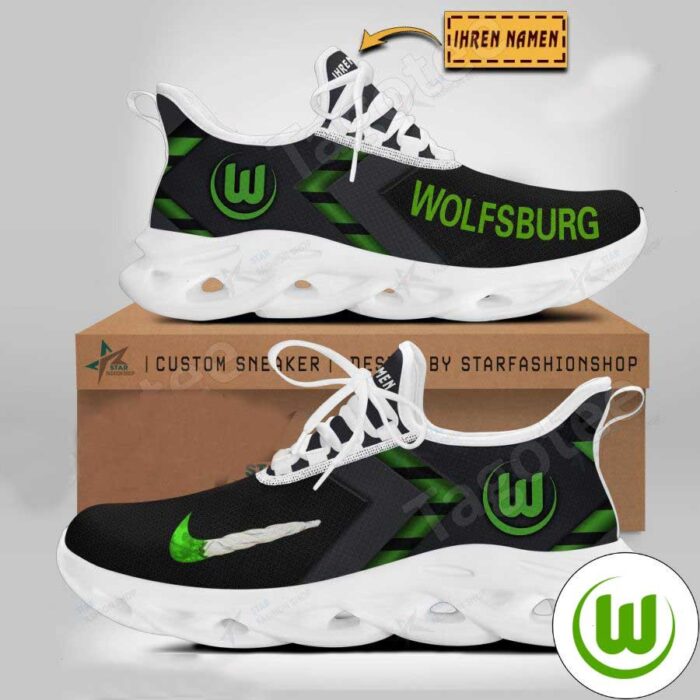 VfL Wolfsburg Custom Name Black Logo Max Soul Shoes