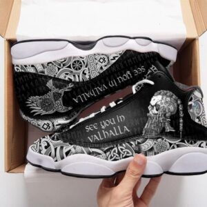 Viking Skull Weapon All Over Printed Air Jordan 13 Sneakers