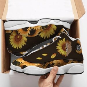 Vintage Sunflower Lion All Over Printed Air Jordan 13 Sneakers