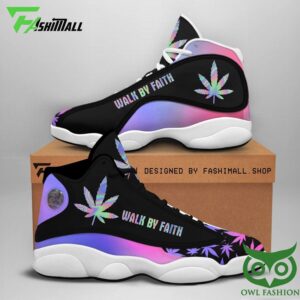 Walk By Faith Purple Pink Gradient Weed Black Air Jordan 13