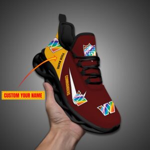 Washington Commanders Personalized Pride Month Luxury NFL Max Soul Shoes Ver 2