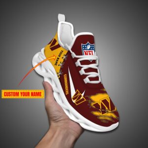 Washington Commanders Personalized Ripped Design NFL Max Soul Shoes