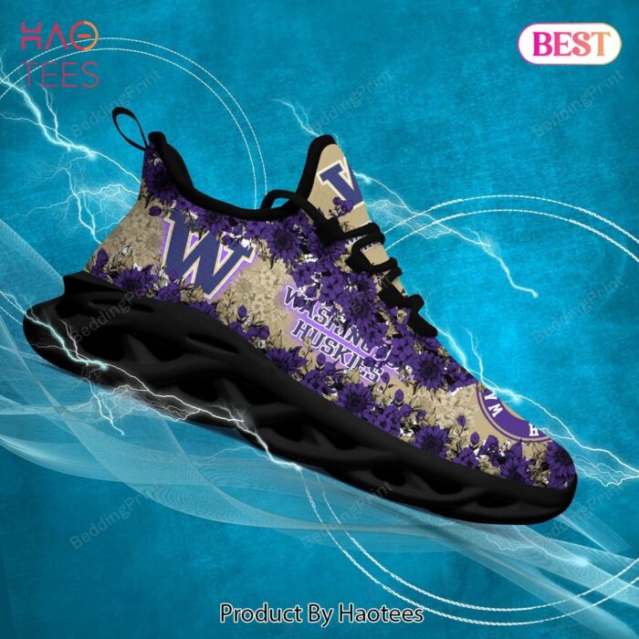 Washington Huskies NCAA Violet Mix Brown Flower Max Soul Shoes