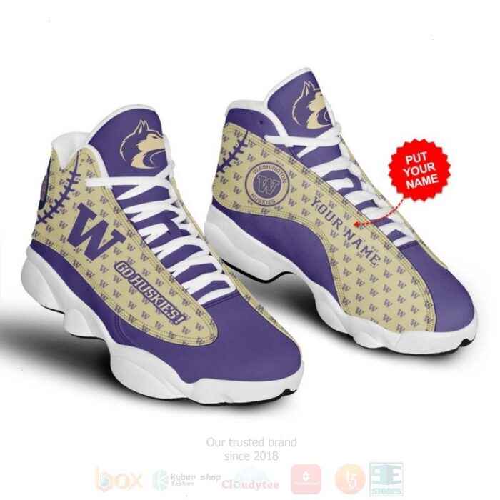 Washington Huskies Nfl Custom Name Air Jordan 13 Shoes