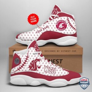 Washington State Air Jordan 13 Custom Name Personalized Shoes