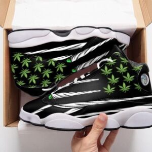 Weed Leaf Cannabis Flag All Over Printed Air Jordan 13 Sneakers