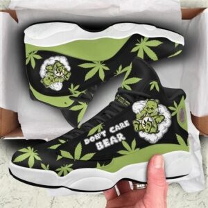 Weed Leaf Dont Care Bear All Over Printed Air Jordan 13 Sneakers