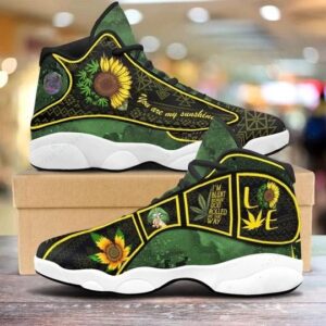 Weed Leaf You Are My Sunshine Sunflower Air Jordan 13 Sneakers