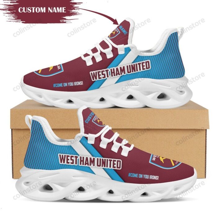 West Ham United FC Custom Name Blue Red Max Soul Shoes