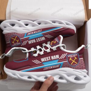 West Ham United FC Custom Name Red Blue Max Soul Shoes