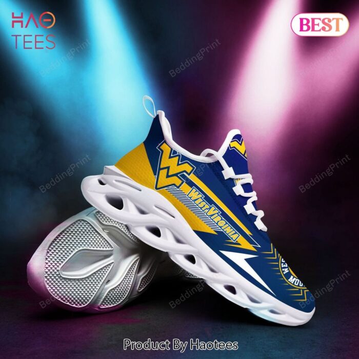 West Virginia Mountaineers NCAA Blue Gold Color Max Soul Shoes