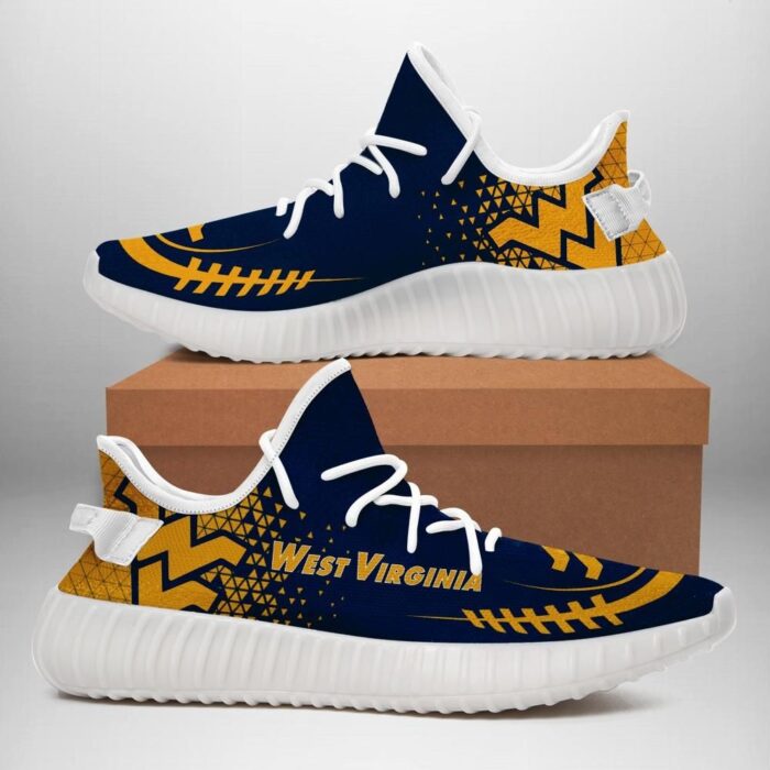 West Virginia Mountaineers Unisex Sneaker Football Custom Shoes West Virginia Mountaineers Yeezy Boo