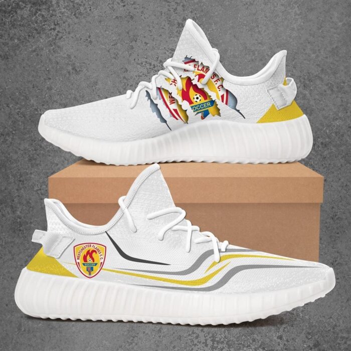 Westchester Flames Usl League Two Yeezy White Shoes Sport Sneakers Yeezy Shoes