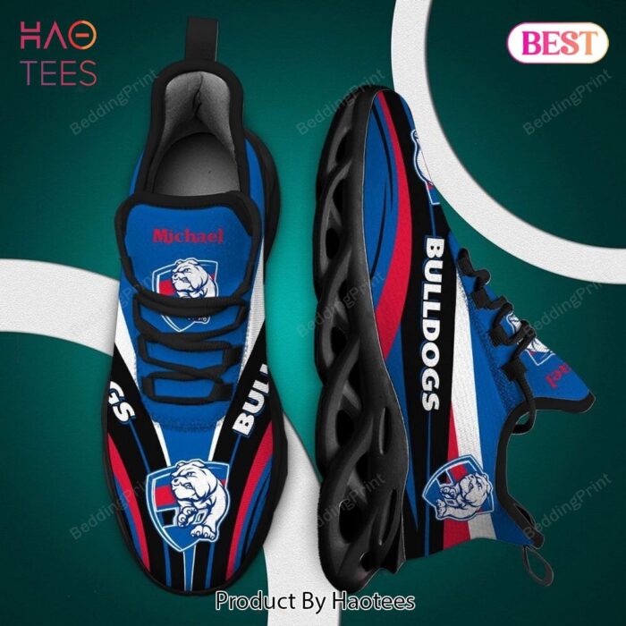 Western Bulldogs AFL Black Mix Blue Custom Name Max Soul Shoes