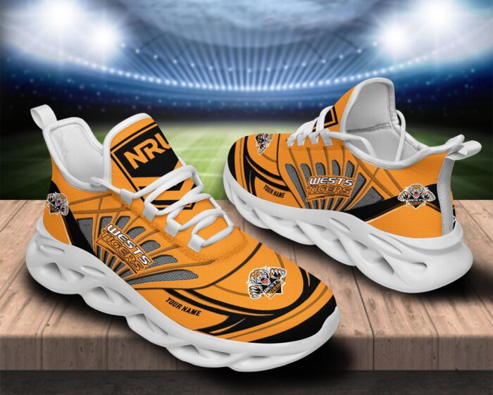 Wests Tigers Custom Name NRL Max Soul Shoes