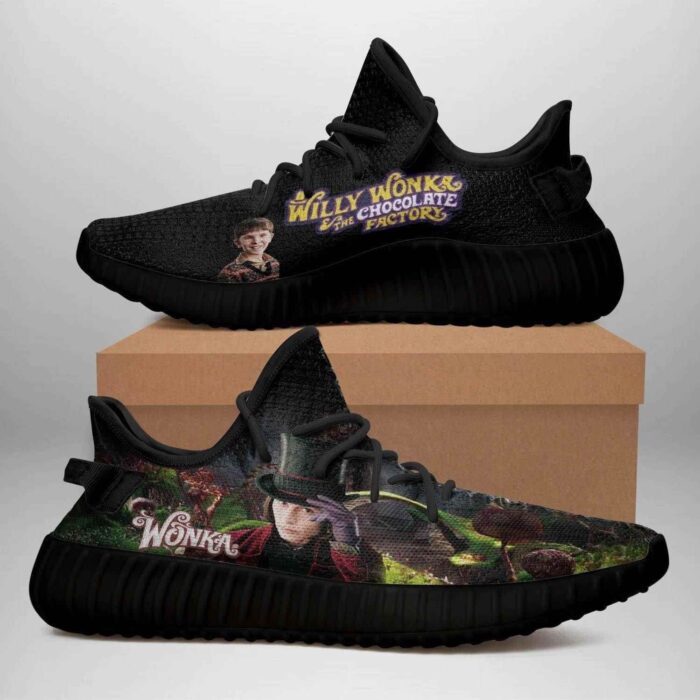 Willy Wonka The Chocolate Factory Black Edition Yeezy Boost Shoes Sport Sneakers Yeezy Shoes