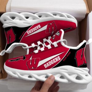 Wisconsin Badgers Personalized Luxury NCAA Max Soul Shoes