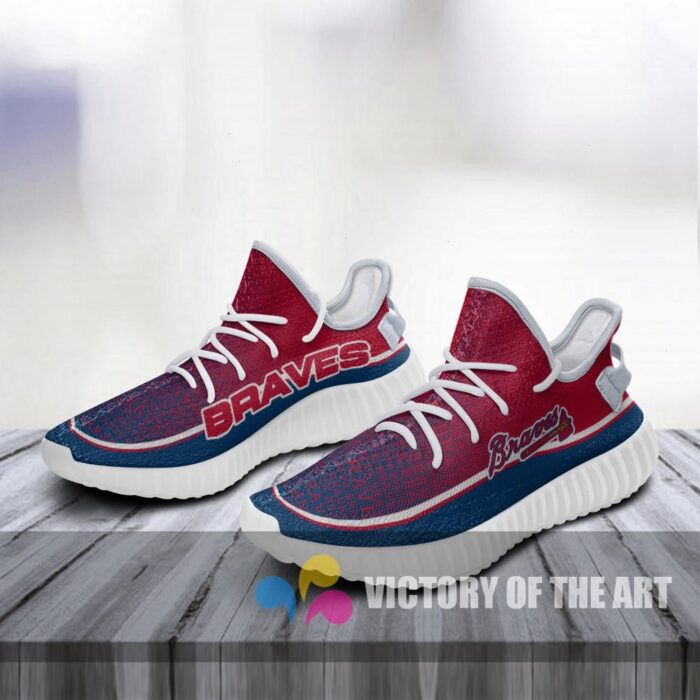 Words In Line Logo Atlanta Braves Yeezy Shoes