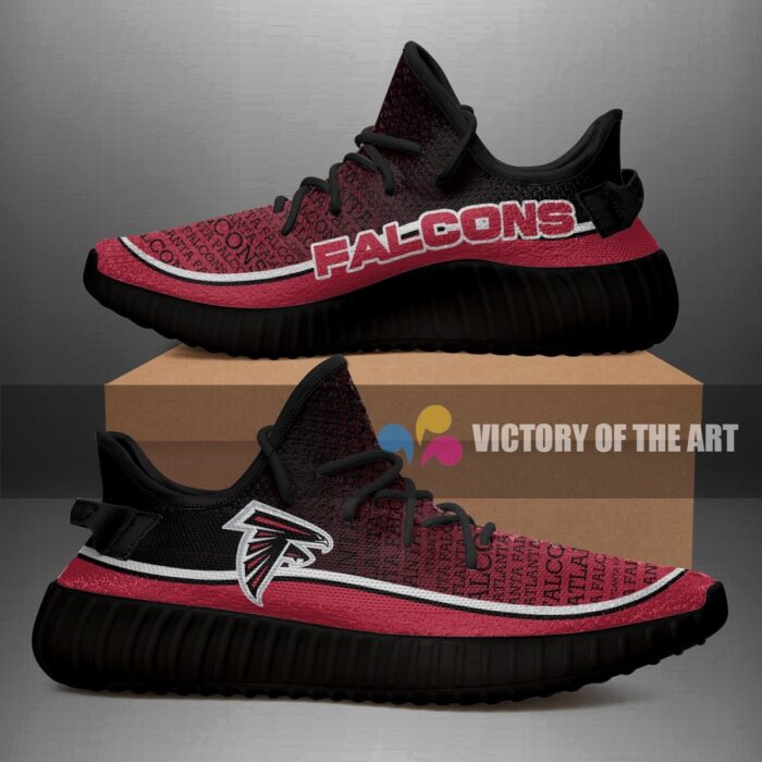 Words In Line Logo Atlanta Falcons Yeezy Shoes