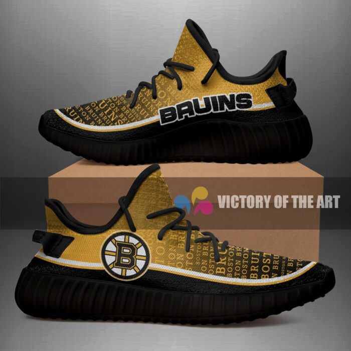 Words In Line Logo Boston Bruins Yeezy Shoes