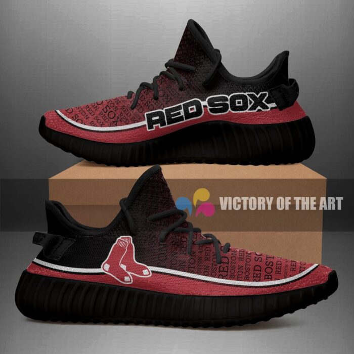 Words In Line Logo Boston Red Sox Yeezy Shoes