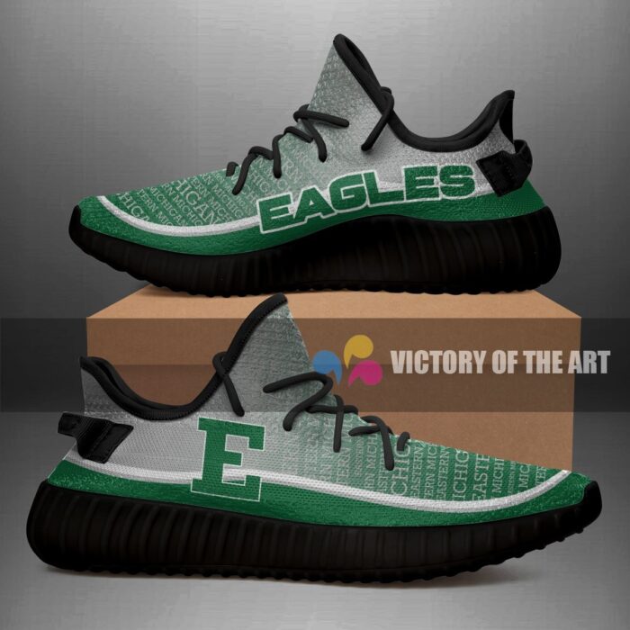 Words In Line Logo Eastern Michigan Eagles Yeezy Shoes