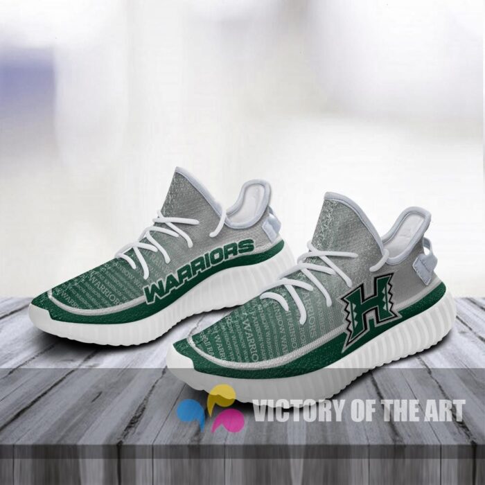 Words In Line Logo Hawaii Rainbow Warriors Yeezy Shoes