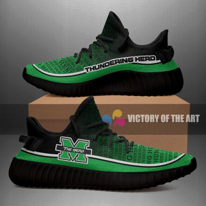 Words In Line Logo Marshall Thundering Herd Yeezy Shoes