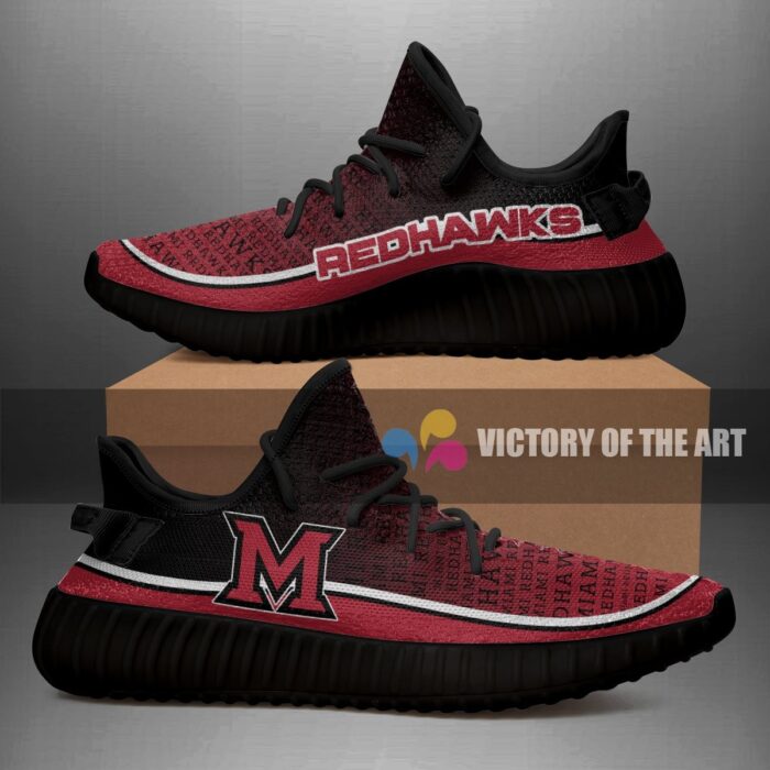 Words In Line Logo Miami Redhawks Yeezy Shoes