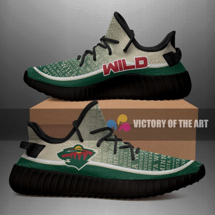 Words In Line Logo Minnesota Wild Yeezy Shoes