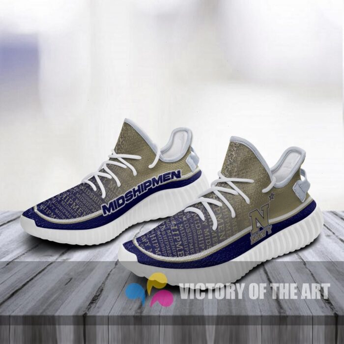 Words In Line Logo Navy Midshipmen Yeezy Shoes