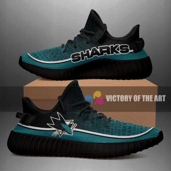 Words In Line Logo San Jose Sharks Yeezy Shoes