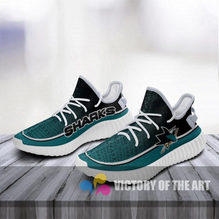 Words In Line Logo San Jose Sharks Yeezy Shoes