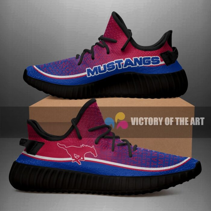 Words In Line Logo Smu Mustangs Yeezy Shoes