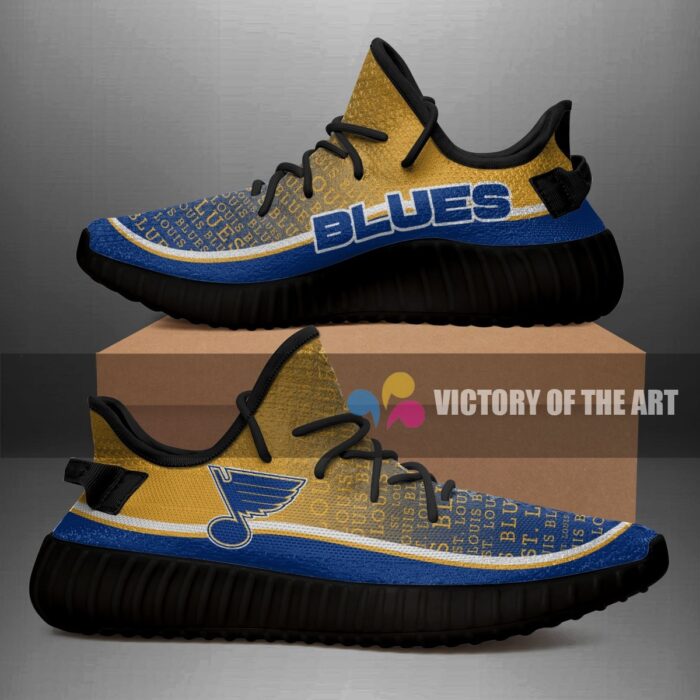 Words In Line Logo St. Louis Blues Yeezy Shoes