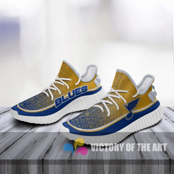 Words In Line Logo St. Louis Blues Yeezy Shoes