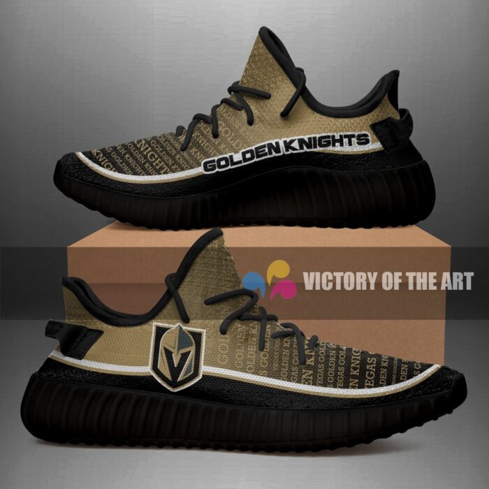 Words In Line Logo Vegas Golden Knights Yeezy Shoes